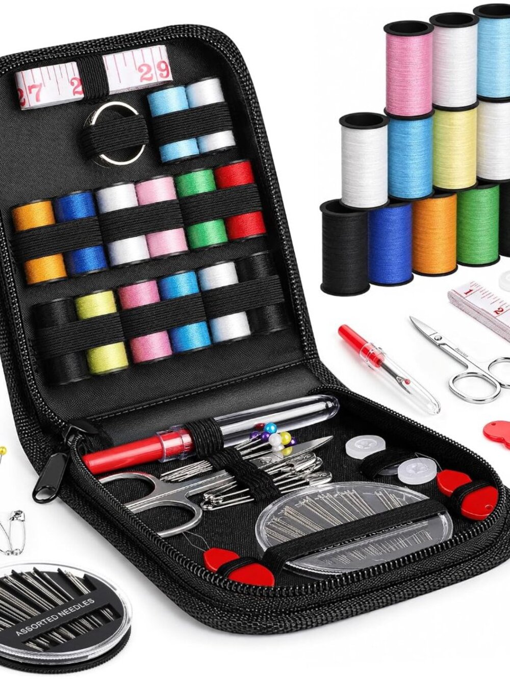 Sewing Kit Mini Travel, Dorm Room Essentials for Girls Black, S